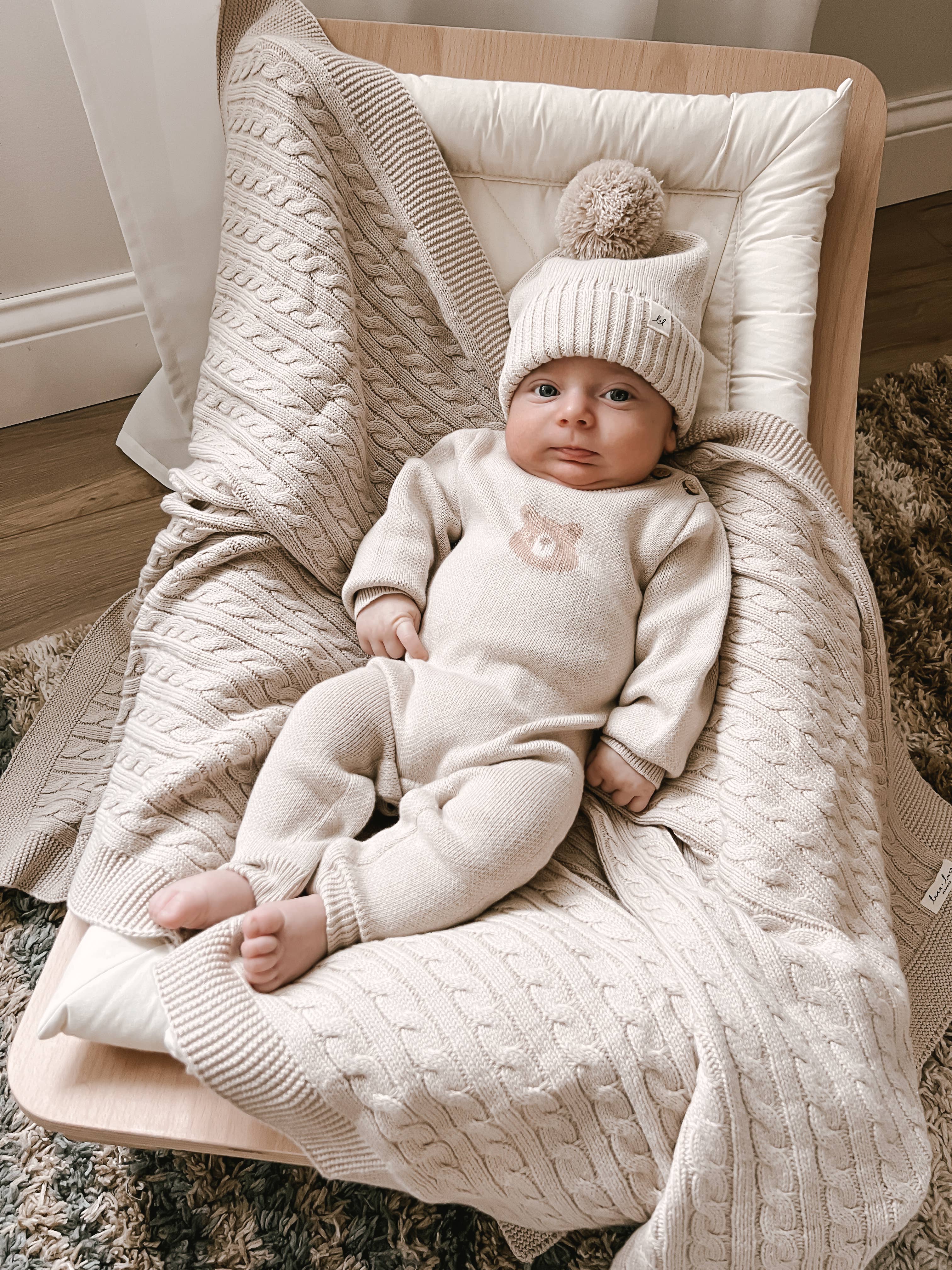 Image of Cable Knit Baby Blanket